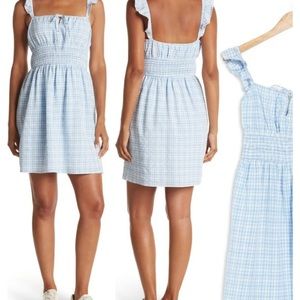 Blue Gingham Print Dress